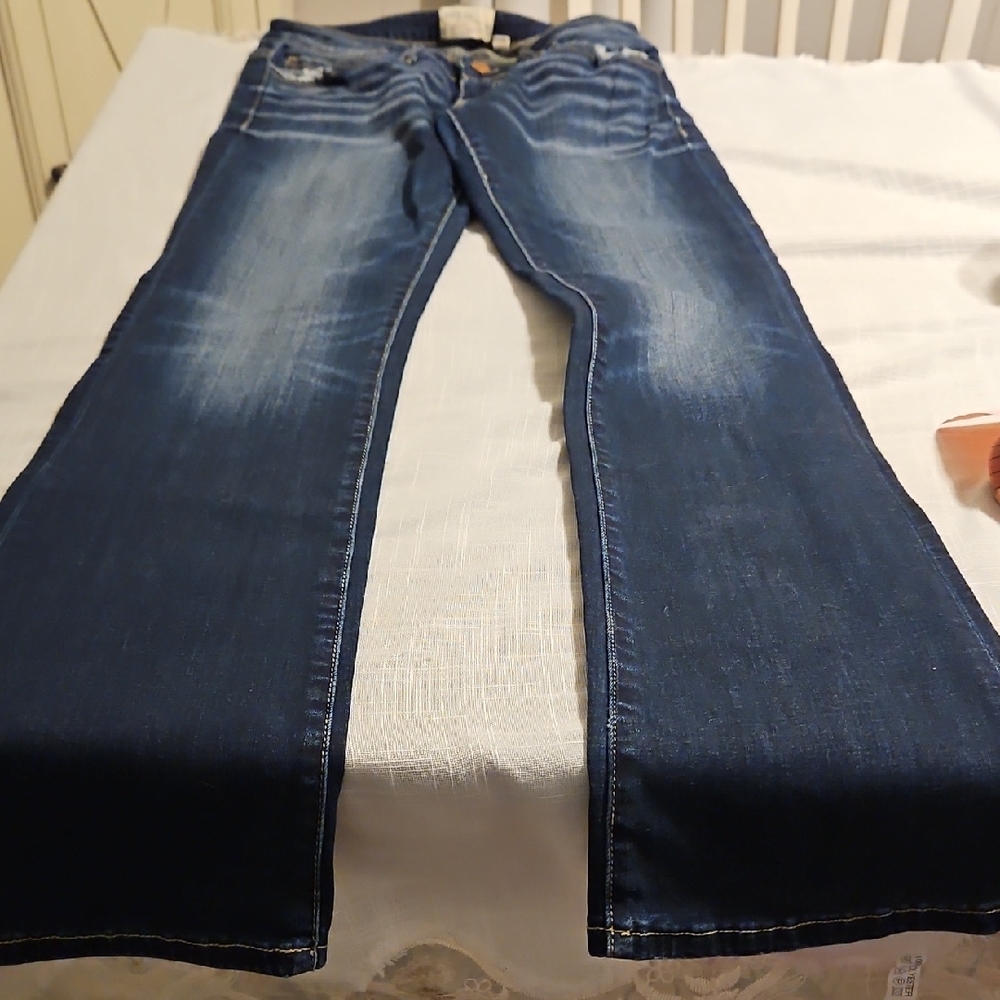 BKE Dark Blue Bootcut Jeans Gently Used W 28 L 33.5 Low Cut